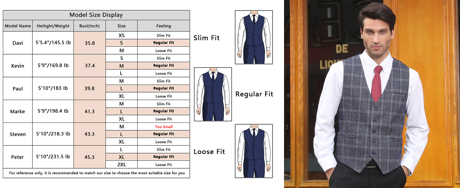 Жилет чоловічий HISDERN у клітинку, блакитний, для весілля та ділових зустрічей, бавовна