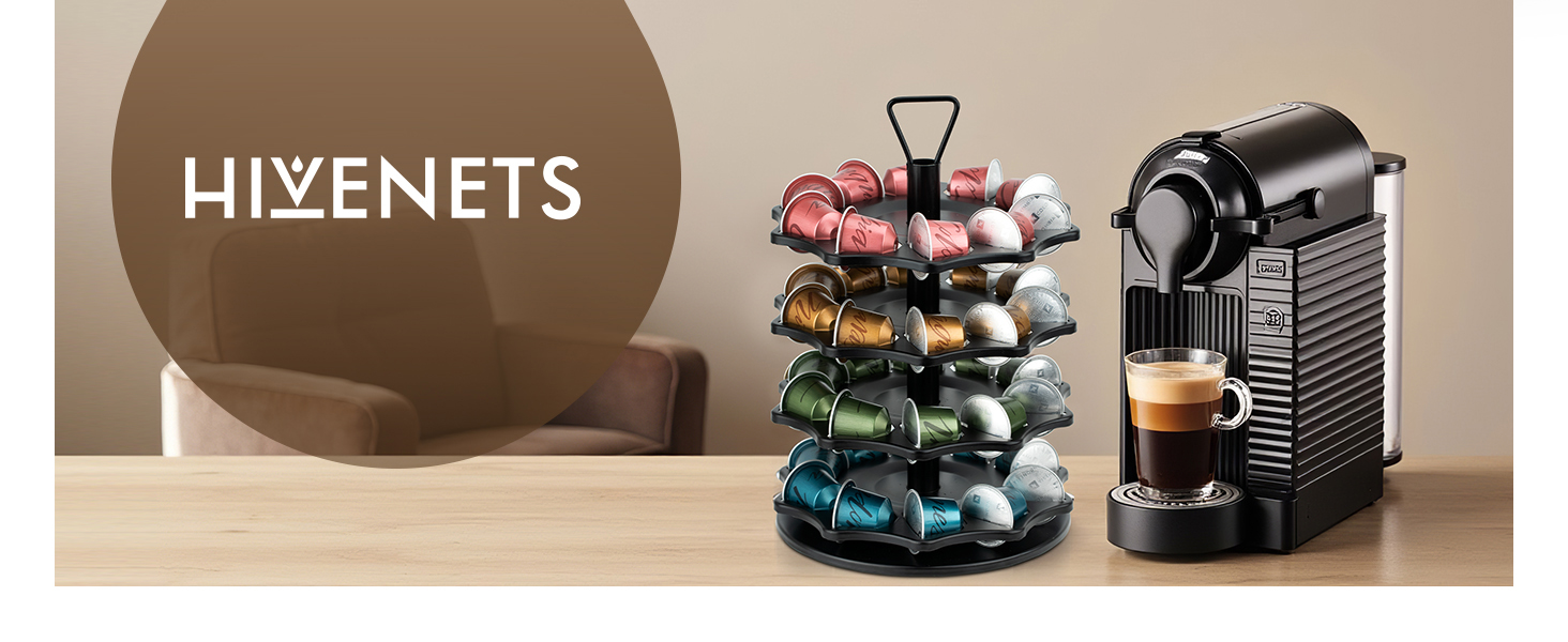 Тримач для капсул кави HiveNets для Nespresso Original, 7-ярусний органайзер на 70 капсул