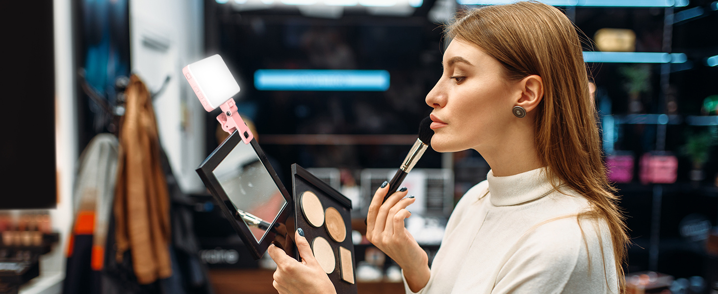 LED-відеолампа Newmowa NMW-80AI для селфі, TikTok, макіяжу та відеоконференцій (рожева)