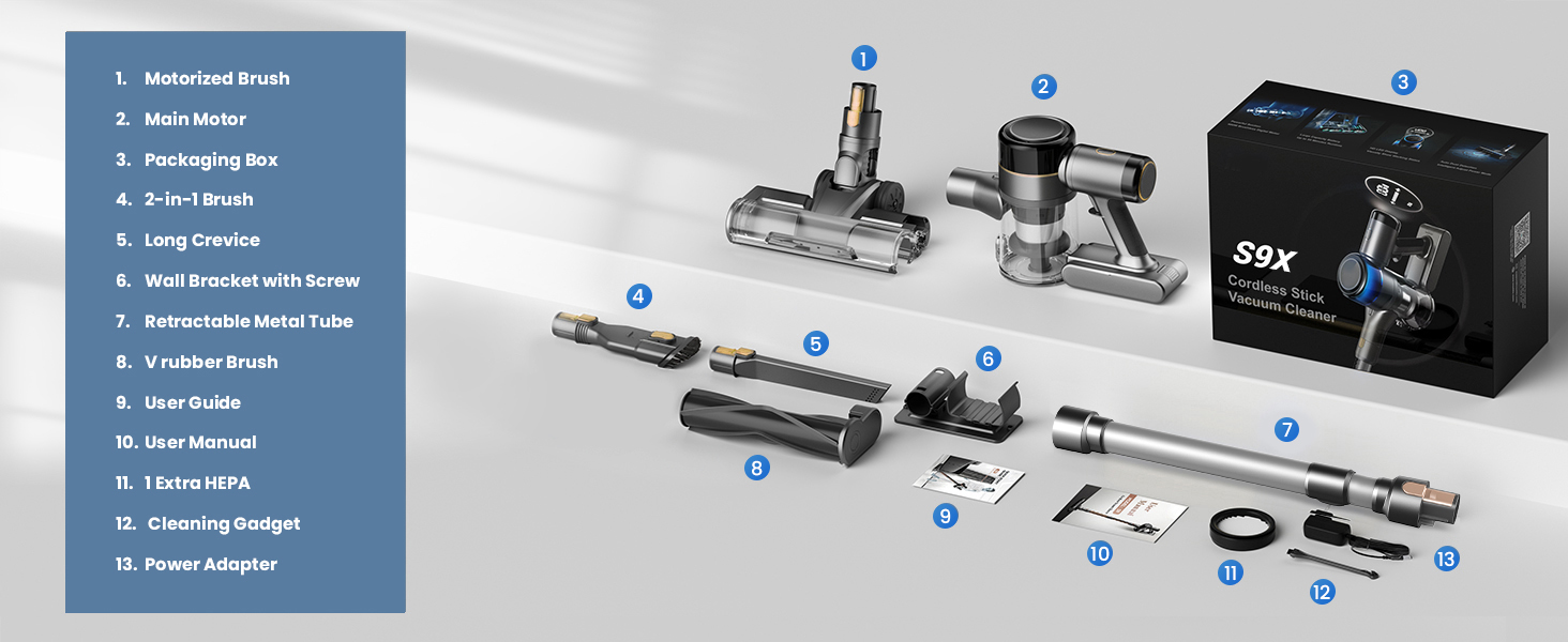 Акумуляторний пилосос Dzaki 45KPa бездротовий без мішка з дисплеєм, антизаплутана щітка, час роботи 55 хв, знімний акумулятор, для твердих поверхонь, шерсті тварин, килимів, авто (Золотистий сірий)