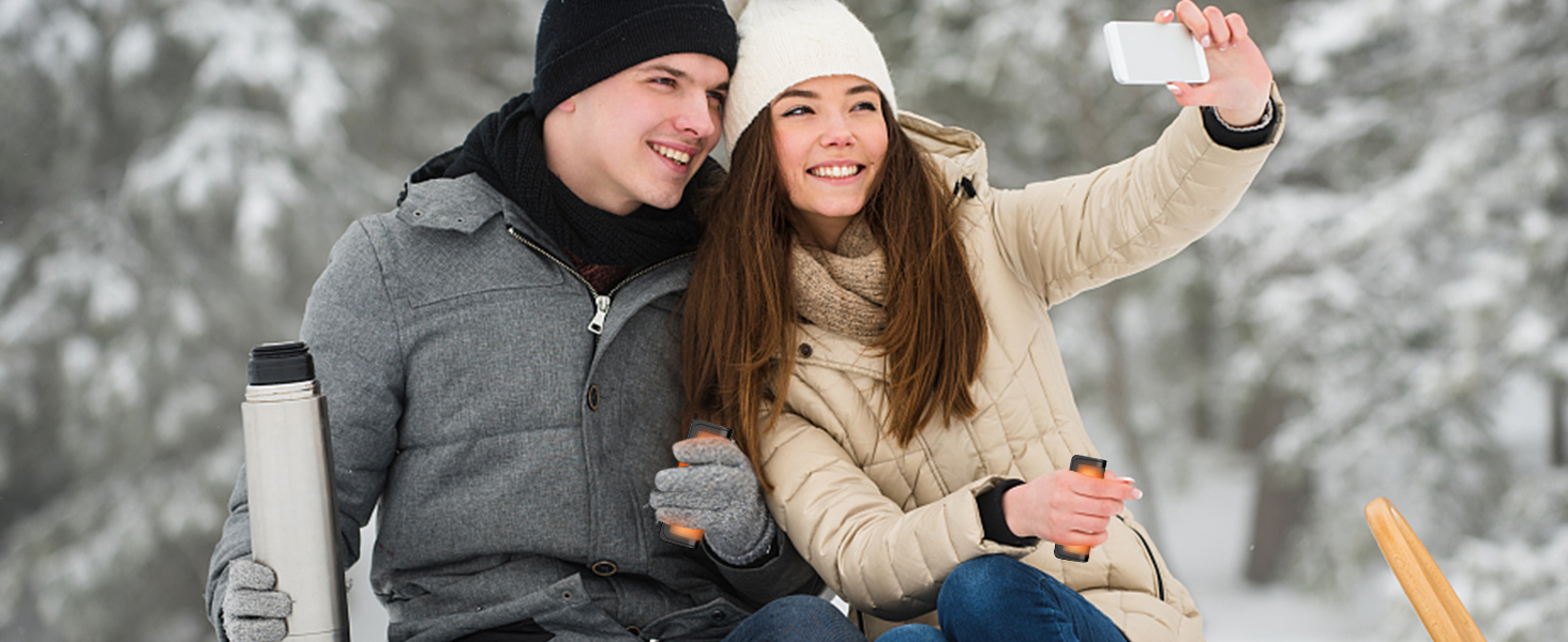 Електричні грілки для рук 2 шт. - USB, багаторазові, 3 режими нагріву, для дітей та жінок (сірий)