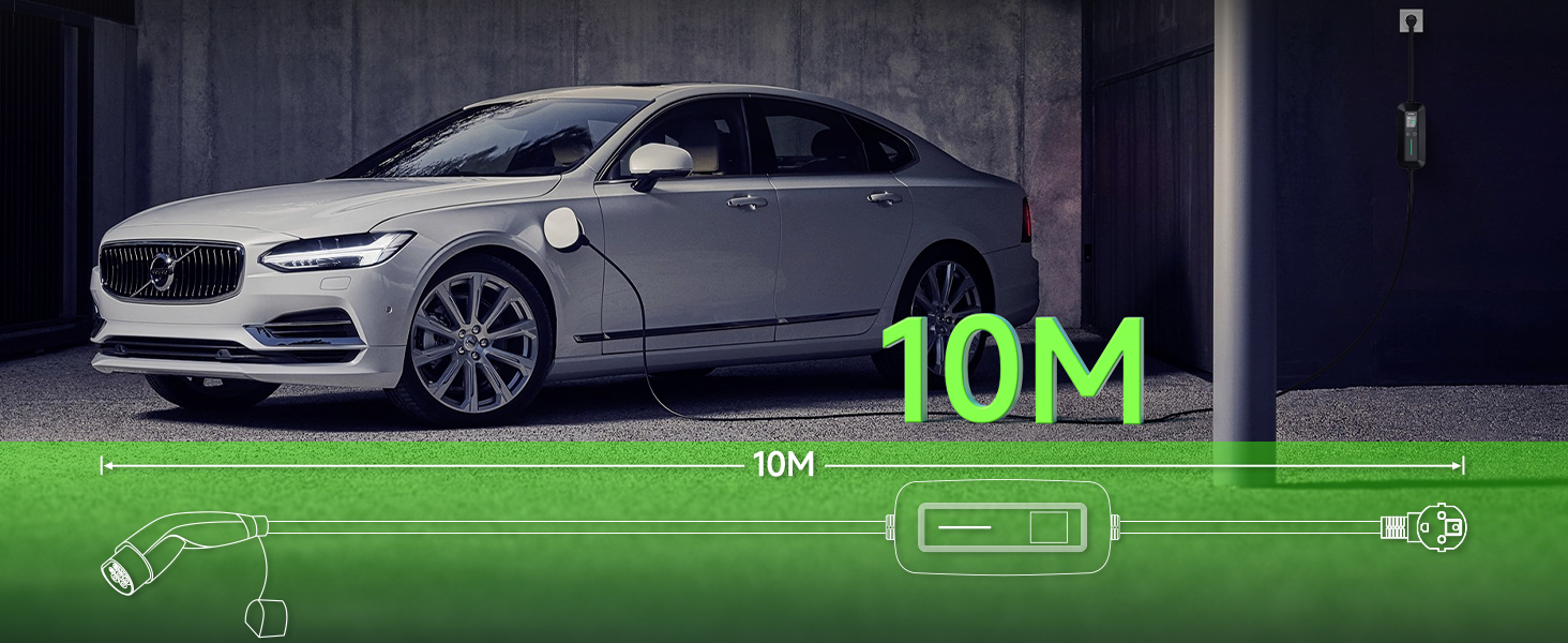 Кабель для зарядки електромобіля Schuko 6м 3.68kW 6-16A (Тип 2), EV портативний зарядний пристрій