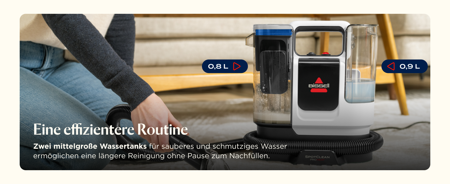 BISSELL SpotClean ProHeat Advanced: Професійний мийник килимів та м'яких меблів, 1125W, з кабелем, 3924N