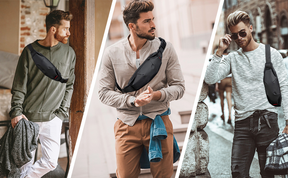 Чоловіча/жіноча поясна сумка-рюкзак на пояс, водонепроникна, чорна. Підходить для спорту, подорожей, фітнесу, велоїзди та кемпінгу.