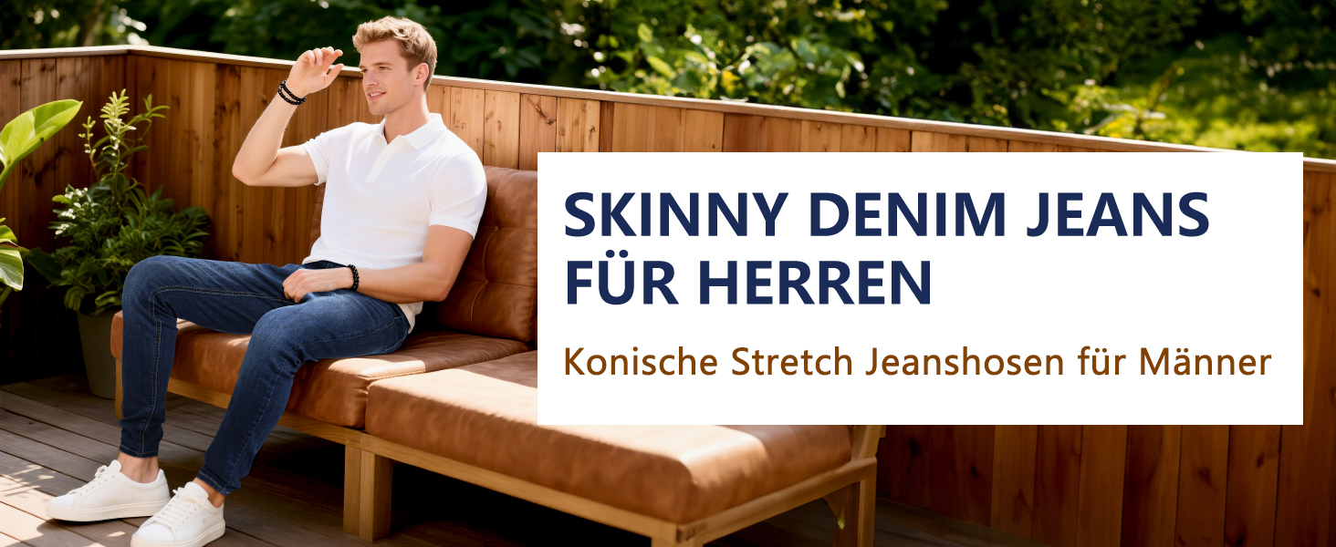 Чоловічі джинси GINGTTO Slim Stretch Skinny світло-блакитні 32W/30L