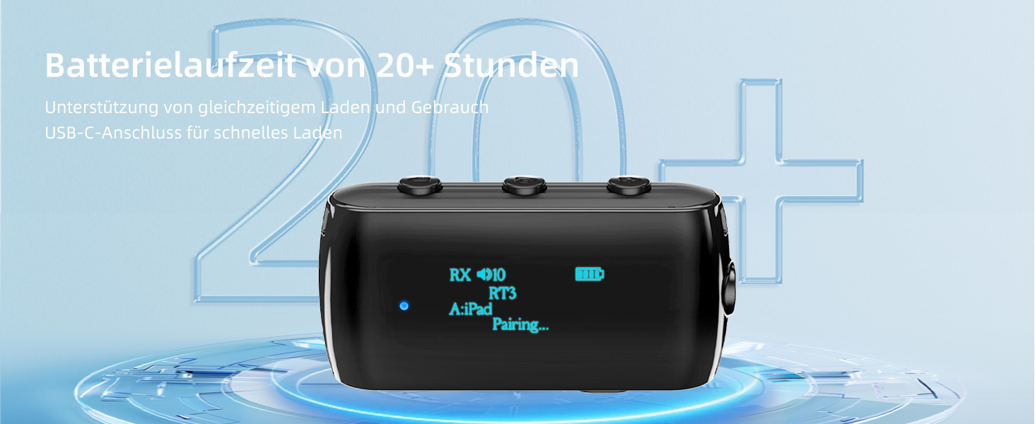 Bluetooth 5.2 адаптер для літака, трансмітер для підключення 2-х навушників/AirPods, чорний