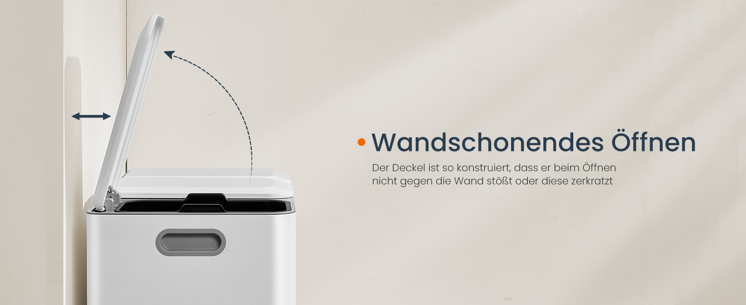 SONGMICS Відро для сміття кухонне, 3 відсіки по 15 л, з педалями, сортувальник сміття, з кришками та внутрішніми відрами, сталь, білий LTB740W02V1