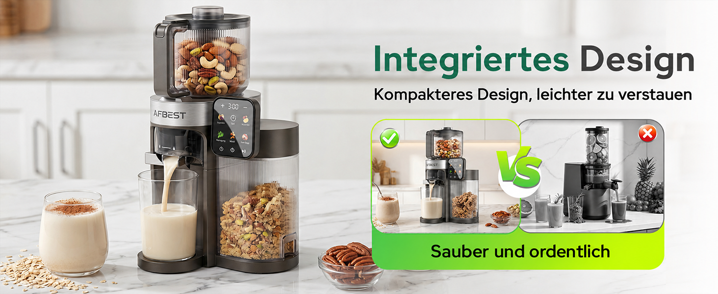 Повільна соковижималка 3-в-1 Slow Juicer з XL-завантажувальним отвором 155 мм, сіра