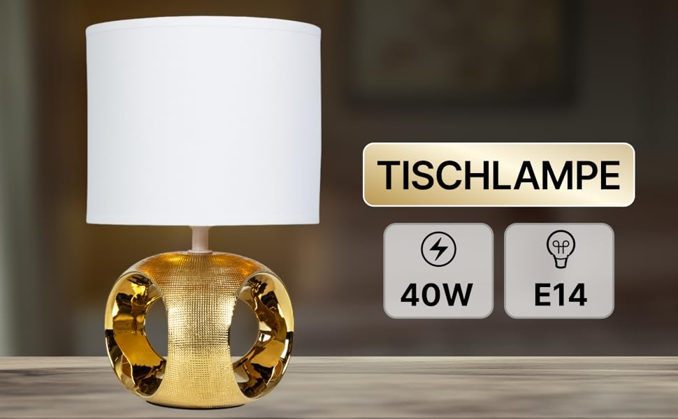 ARTE LAMP Poppy - LED настільна лампа з кабелем, хром/біла. Настільна лампа з білим текстильним абажуром для вітальні та спальні (золота)