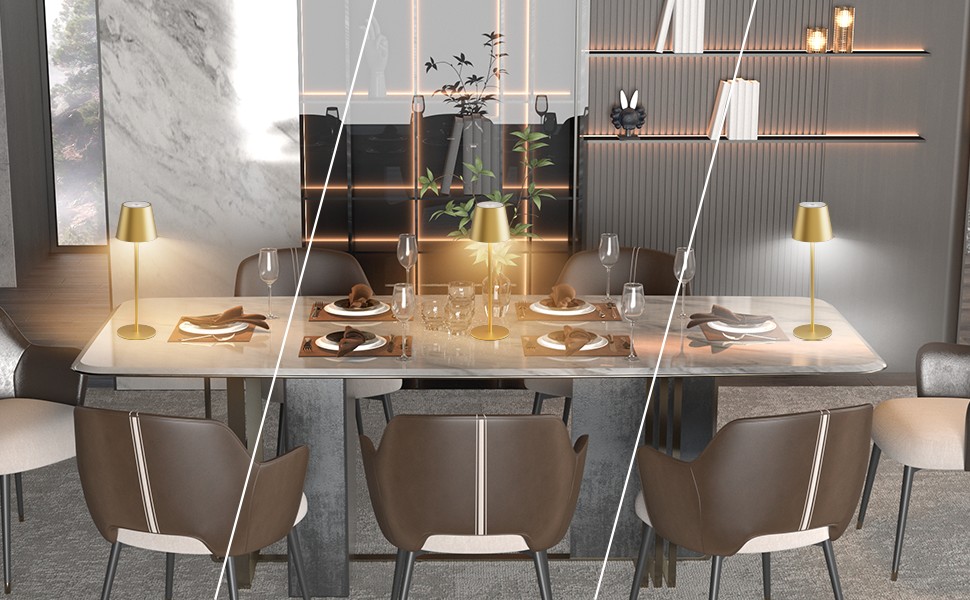 LED настільна лампа K-Bright з регулюванням яскравості, акумуляторна, бездротова, 3000K/4000K/6000K, 3 колірні температури, USB-C, IP54, чорна