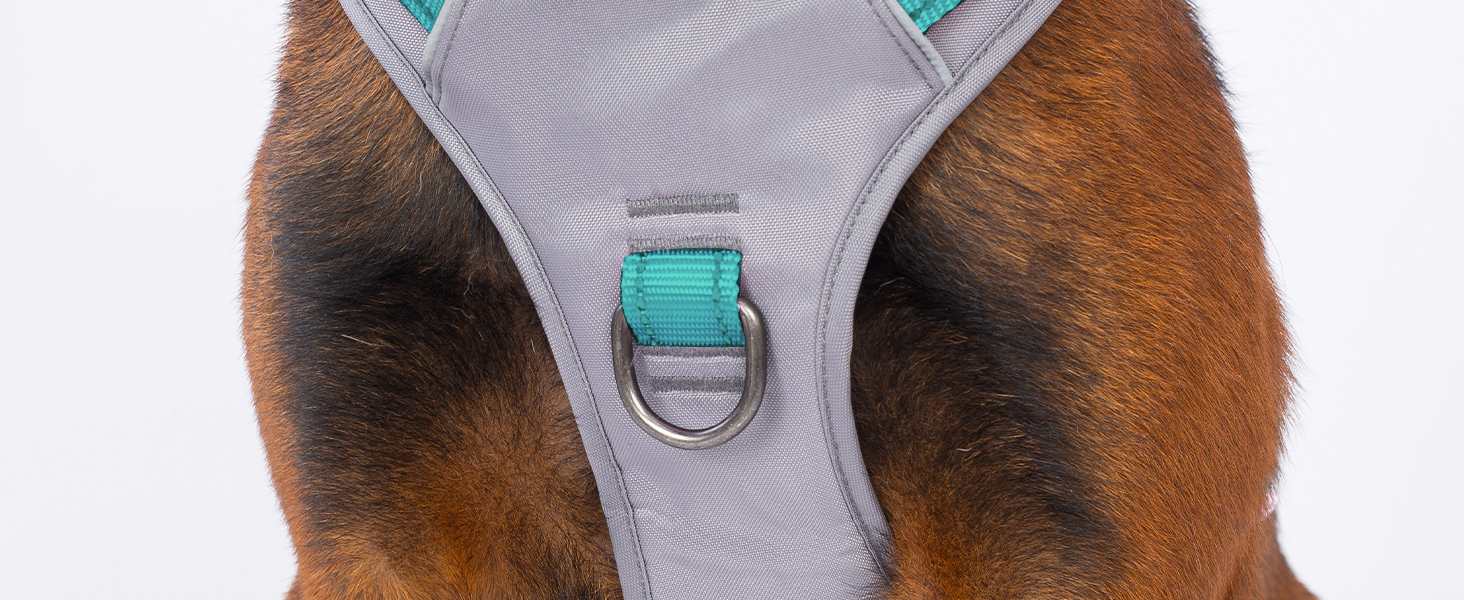 Шлейка безпеки Huntboo для собак, антизламна, від паніки, з ручкою, регульована, для малих, середніх та великих собак (M), блакитно-зелений (1 шт.)