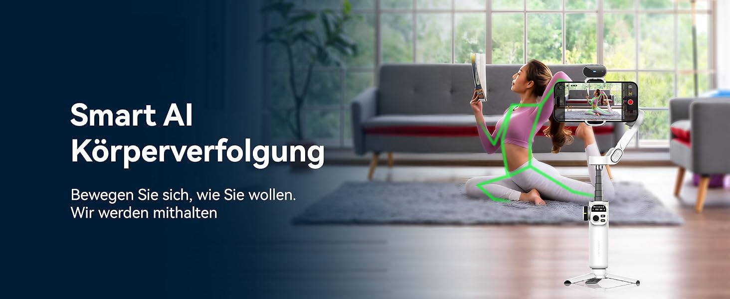 Стабілізатор для iPhone та Android з 3-осьовою стабілізацією та OLED-дисплеєм, 7.8