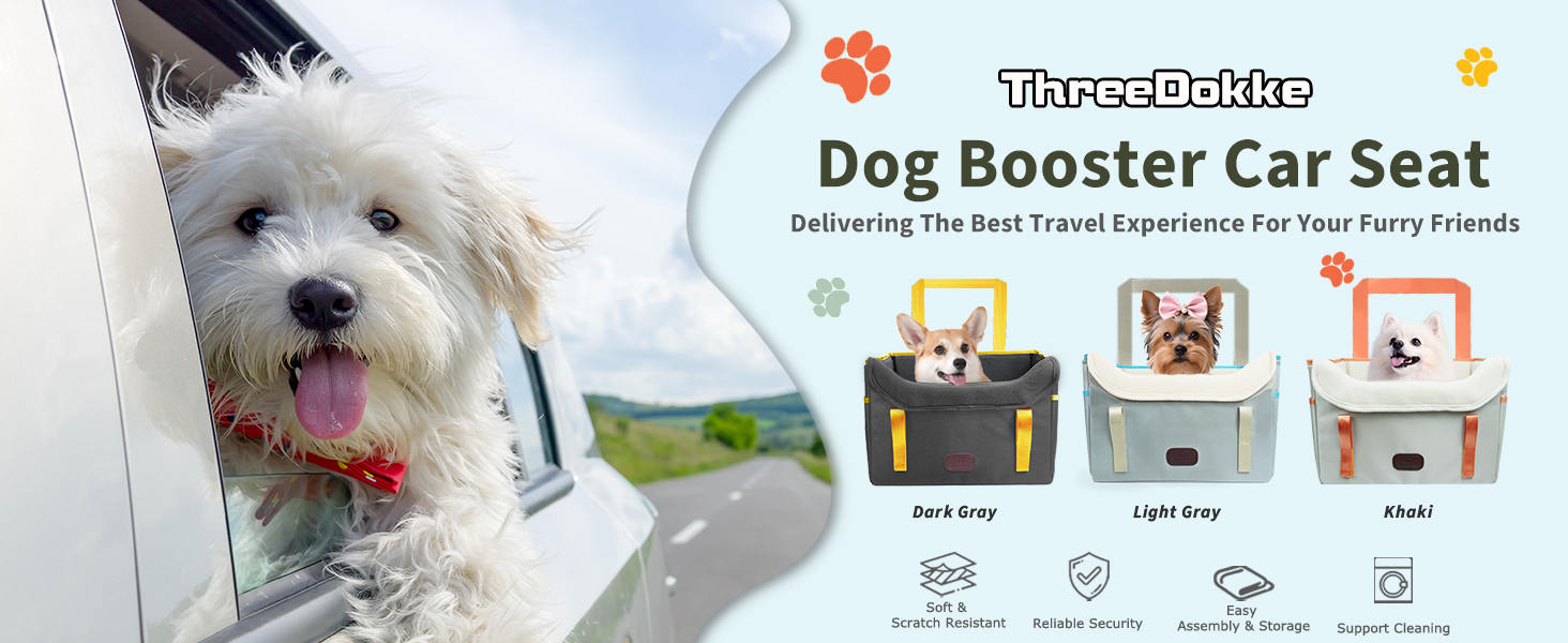 Автокрісло для собак Threedokke - зручне та безпечне автокрісло для маленьких собак до 6 кг (Khaki)