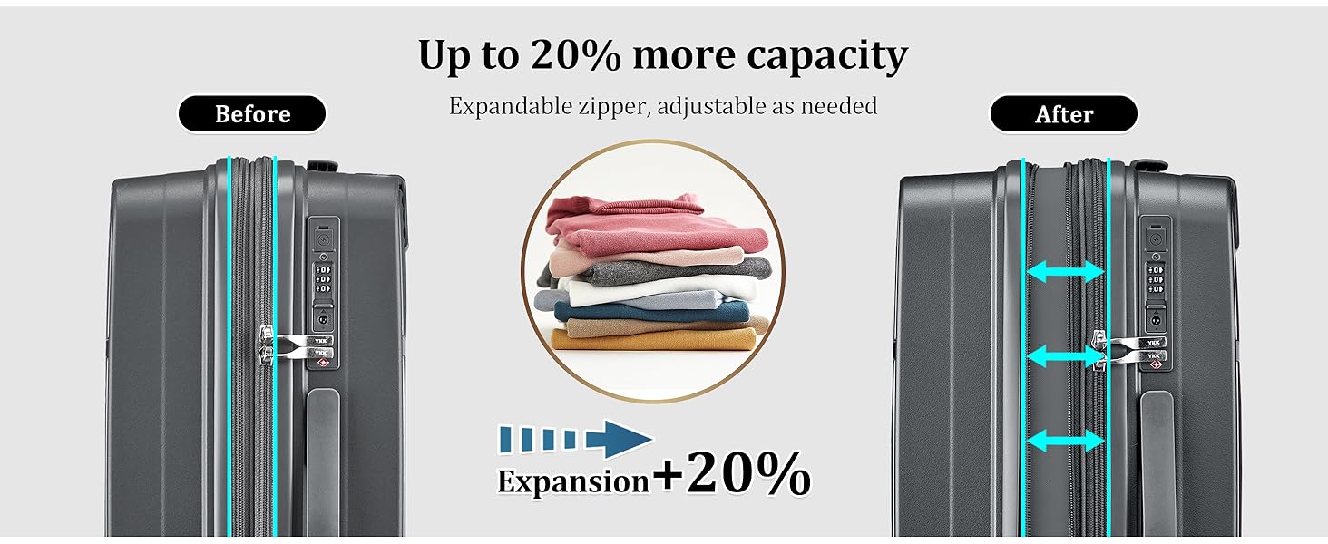 Набір валіз Joyway 4 шт. з жорстким корпусом та TSA-замком, розширюваний. Чорний, сірий.