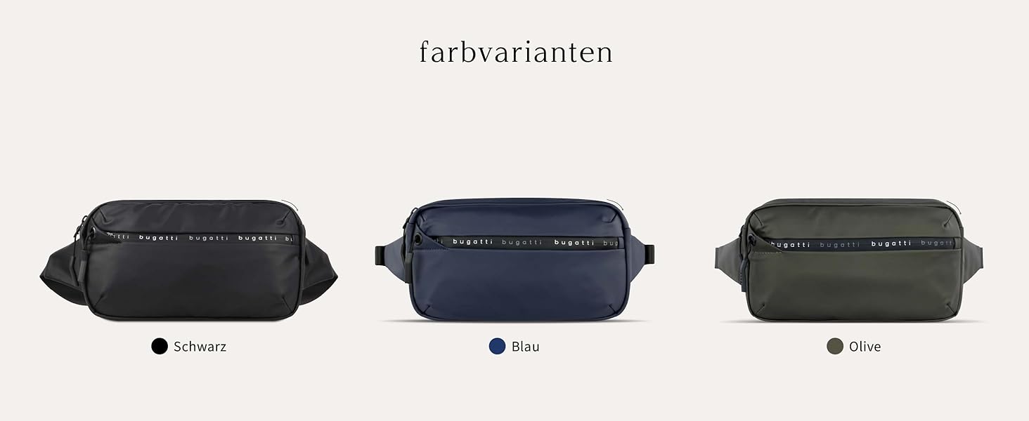 Чоловіча поясна сумка Bugatti Blanc Bauchtasche - для подорожей, повсякденного використання та спорту, блакитна