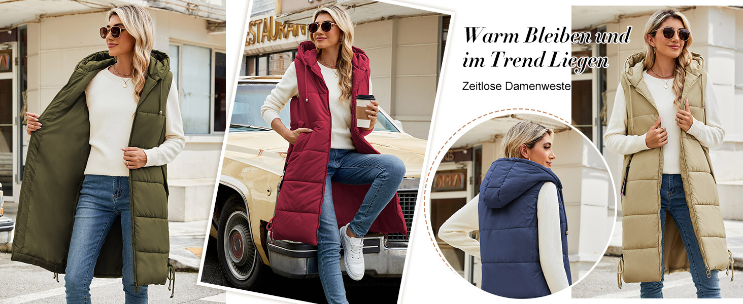 Жіноча довга жилетка Tuopuda з капюшоном на осінь/зиму, степкова жилетка з пухом, тепла, на блискавці, для активного відпочинку, чорна, розмір S