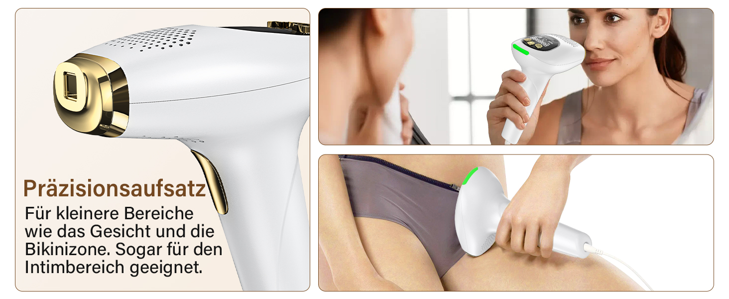 Пристрій для епіляції IPL з лазером та охолодженням, 3 функції (HR/SC/RA), 9 рівнів енергії, 999 999 імпульсів, для чоловіків/жінок/обличчя/бікіні/тіла (білий)