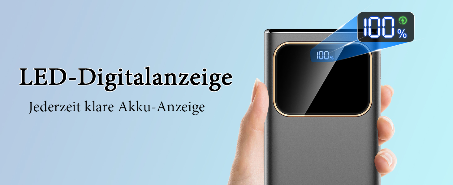 Power Bank 20000mAh з USB-C, PD 3.0, QC 4.0, 22.5W, чорний - для iPhone, Samsung та інших