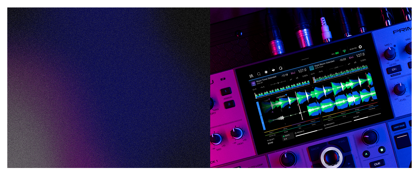 Denon DJ PRIME GO+ - Портативний DJ контролер та мікшер з розділенням STEM, 2 деки, Wi-Fi, Bluetooth, керування світлом, 7