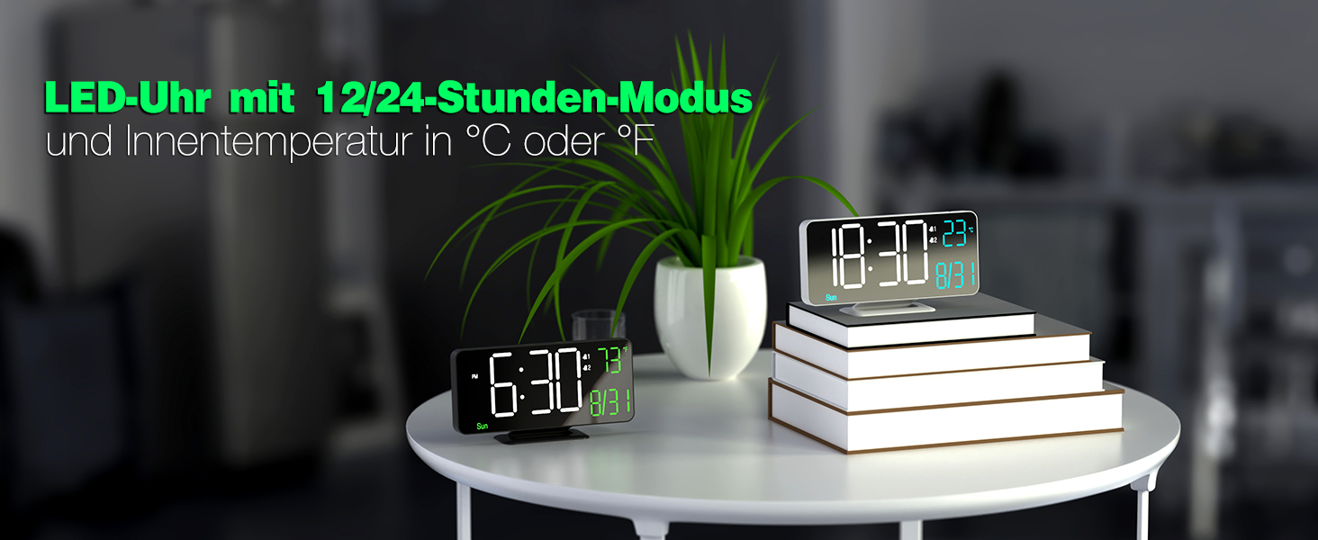 Цифровий LED годинник-будильник KOSUMOSU 6.7