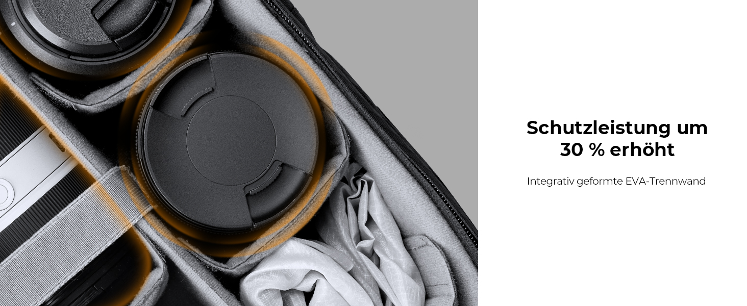 Рюкзак для фотографа K&F Concept, водонепроникний, для DSLR/SLR, об'єктивів та аксесуарів, чорний+оранжевий, 18L