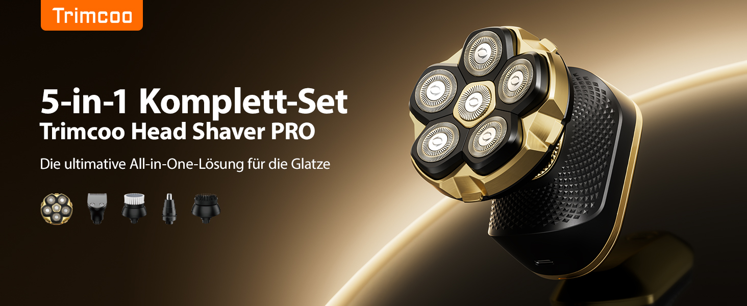 Машинка для стрижки волосся чоловіча електрична 5-в-1 Titan (Gold) IPX7, USB-C, LED-дисплей