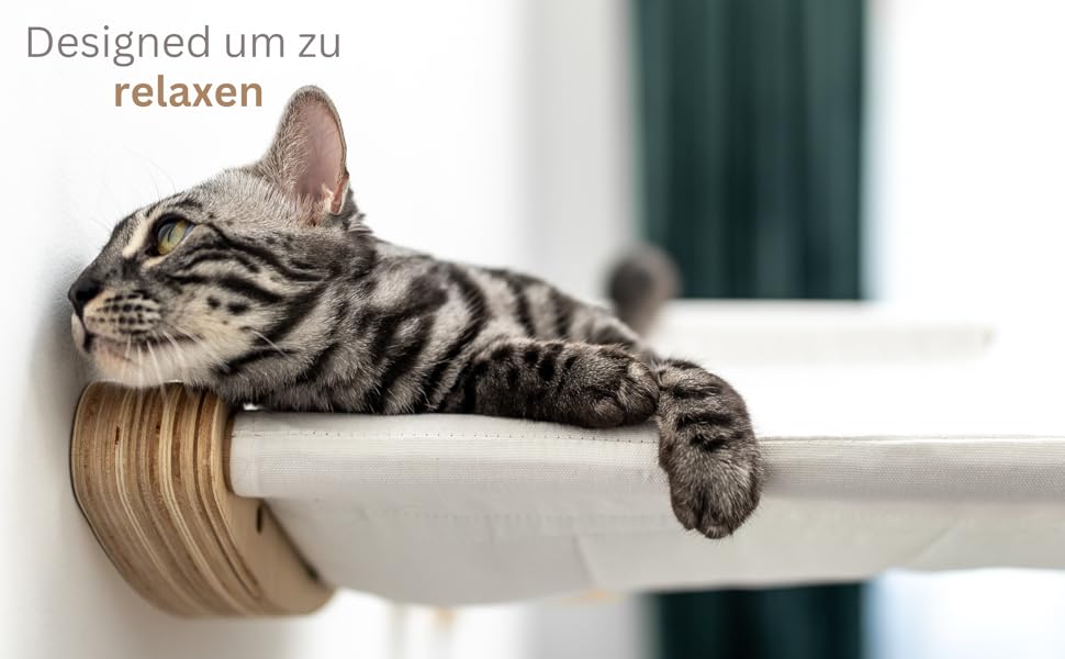 Стіна для лазіння для котів AZANO, XL котяча гамака, міцна дерев'яна конструкція, котяча драбинка та ліжко для стіни, 3-в-1 набір