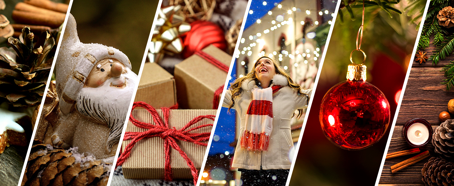 4 чашки для кави Com-Four® з кераміки, 250 мл, святковий дизайн (червоний/сірий/зелений/синій)