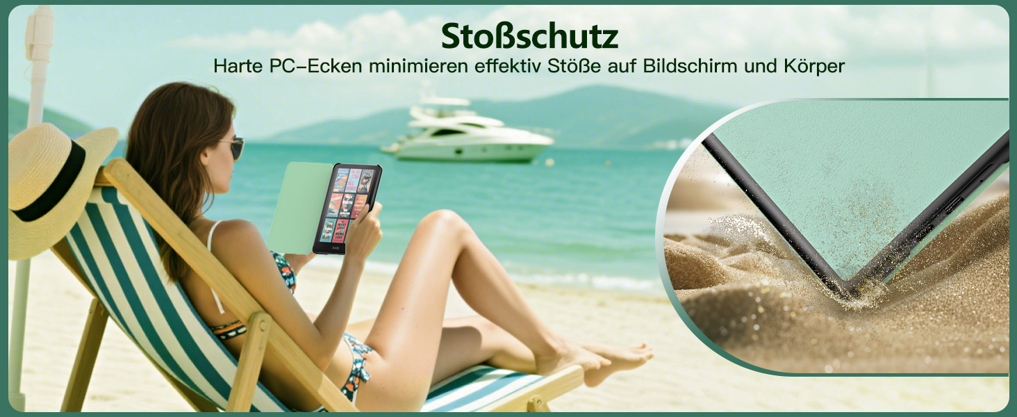 Чохол для Kindle Paperwhite 2024 (12-го покоління) та Kindle Colorsoft Signature Edition 2024, MoKo, Джинсовий зелений, Auto Wake/Sleep