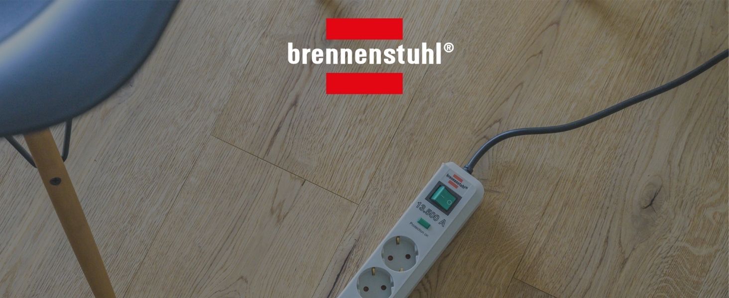 Бренненштуль Eco-Line Розподільний блок 6 розеток з захистом від перенапруги (сірий)