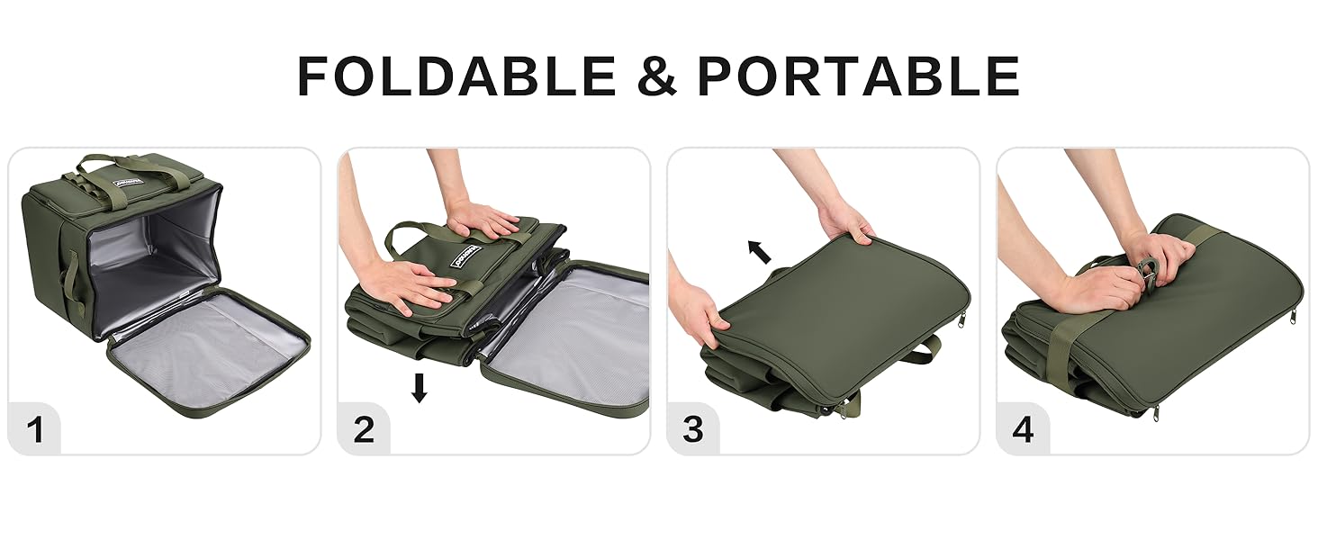 Термосумка-холодильник 30L, велика, зелена: для пікніків, барбекю, пляжу, кемпінгу. Водонетричка, з плечовим ременем