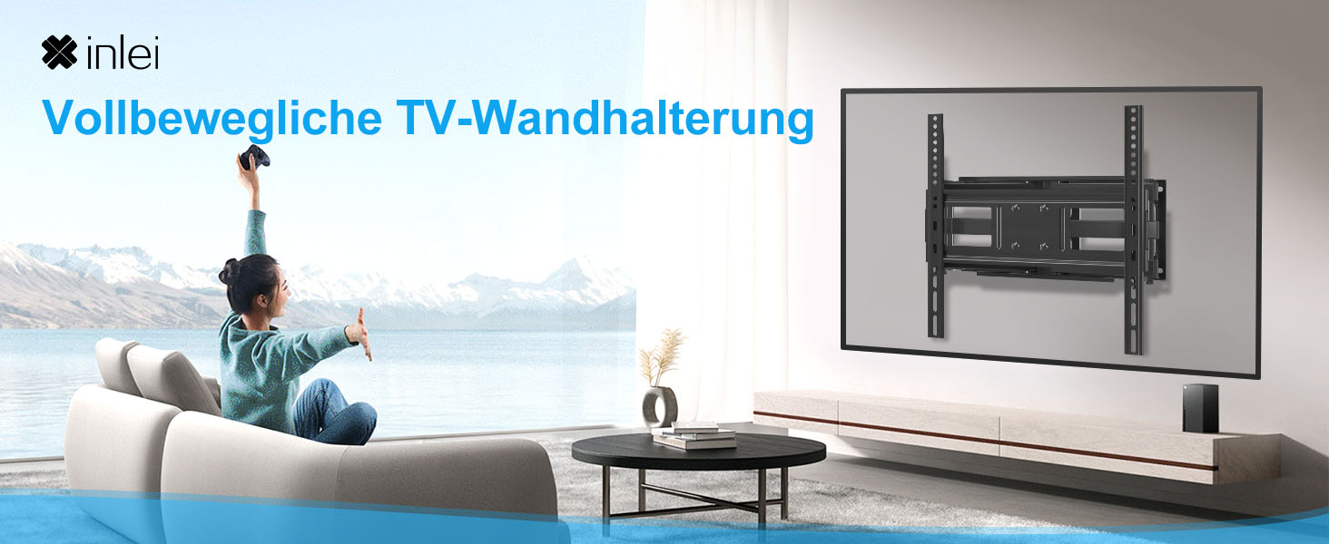 XINLEI Adjustable Tilt & Swivel TV Wall Mount for 26-70 inch Flat & Curved TVs - 45kg / 400x400mm VESA - Black