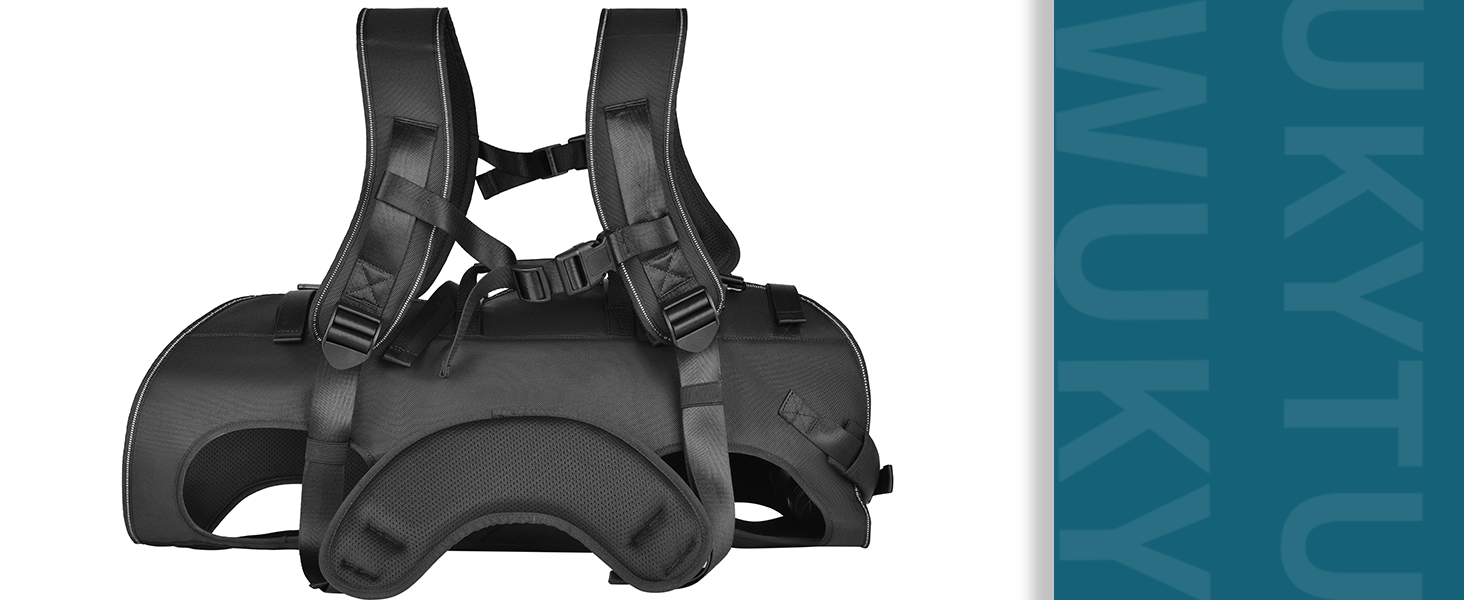 Сумка-переноска для собак великих порід Wakytu: переноска-рюкзак для собак з проблемами суглобів, травмами, літніх собак. Максимальна вага 30-40 кг, чорна, 4XL