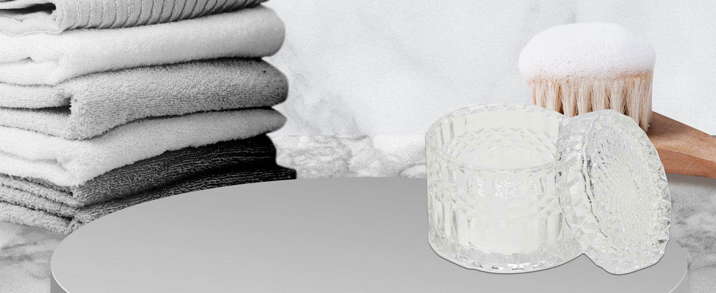 Набір аксесуарів для ванної кімнати Qivine 5 шт., блакитний: стакан для зубної пасти, дозатор мила, контейнер для ватних паличок. Сучасний набір скляних аксесуарів для ванної кімнати