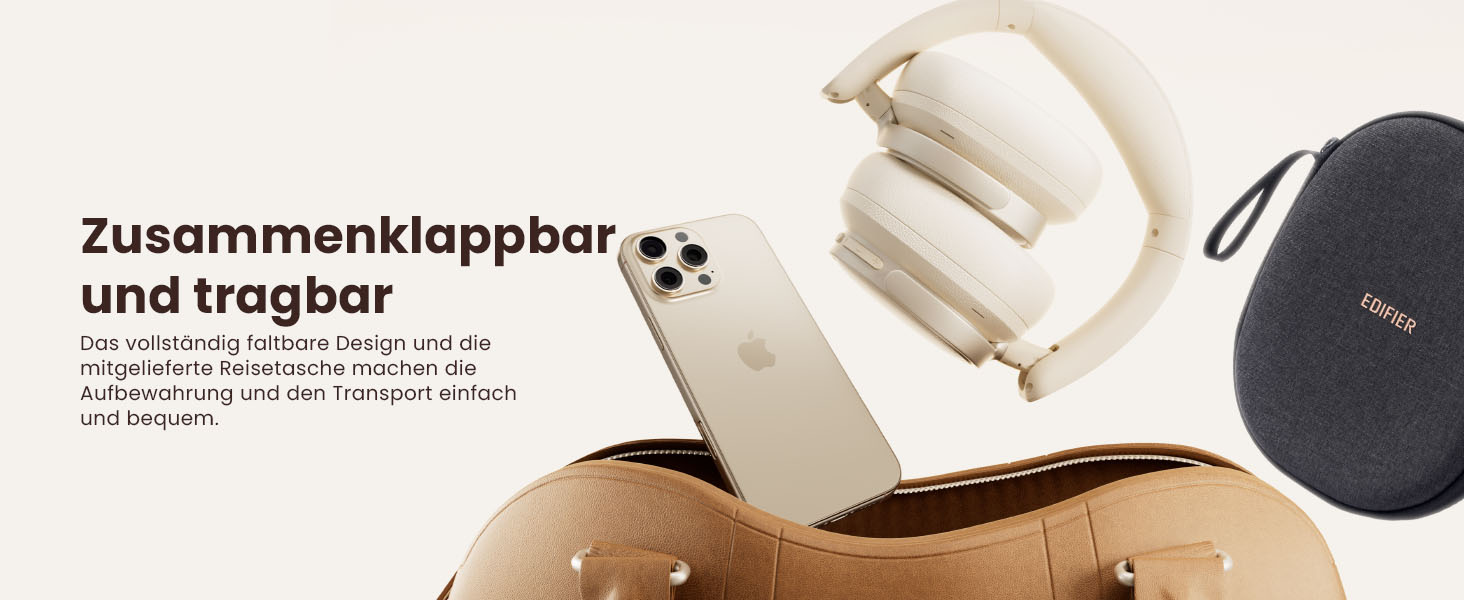 Навушники бездротові Edifier ES850NB з шумозаглушенням, Hi-Res Audio, Bluetooth 5.4, коричневі