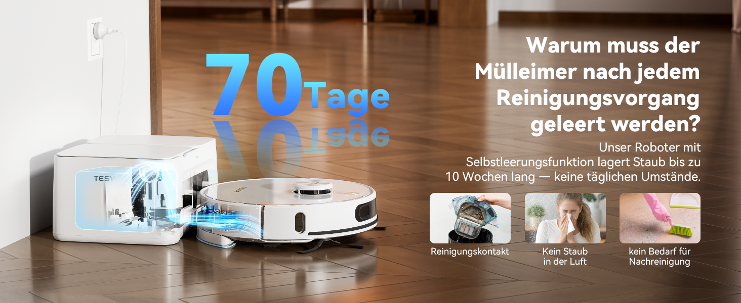 Робот-пилосос Tesvor S8MAX 3-в-1 з функцією миття підлоги, 8000Pa, LiDAR-навігація, 240 хвилин роботи, керування через додаток/Alexa, самостійна вивантаження сміття, 2.5L, для великих приміщень та домогосподарств з тваринами