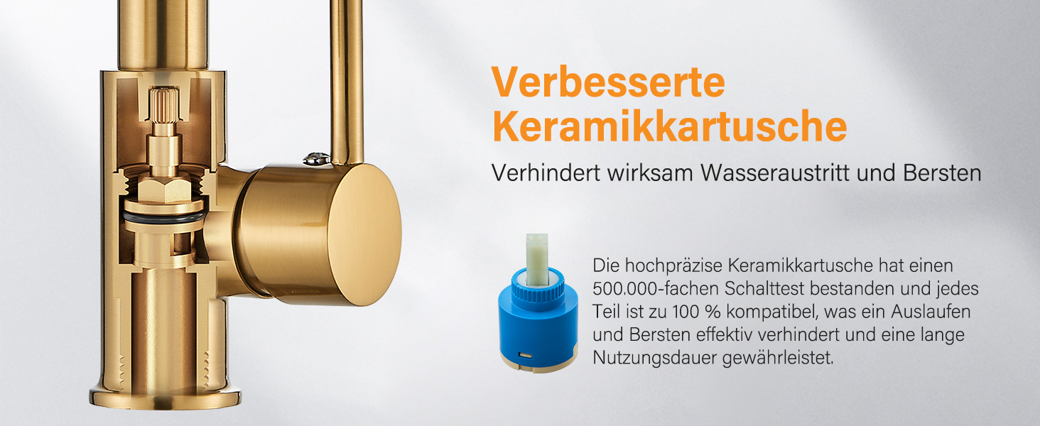 Кухляна змішувач Hbronzeshower з висувною лійкою, 360° обертання, нержавіюча сталь, з душем, для кухні