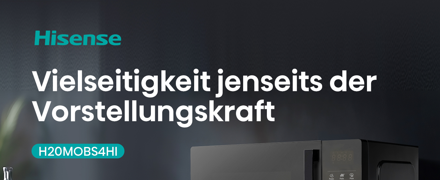 Мікрохвильова піч Hisense H20MOBS4HI 20 л, 700 Вт, InverterTech, керамічне покриття, чорна