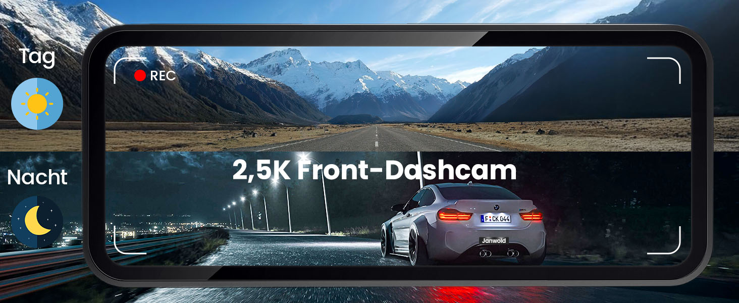 Відеореєстратор Dashcam 2.5K QHD з двома камерами (передня та задня) | DC339CT-18 | 64GB карта в подарунок