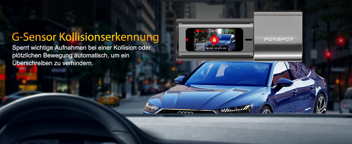 Відеореєстратор Auto Dashcam 4K WiFi 360° з CPL, 64GB SD, IPS Mini камера з Super Night Vision, WDR, 170° та G-Sensor