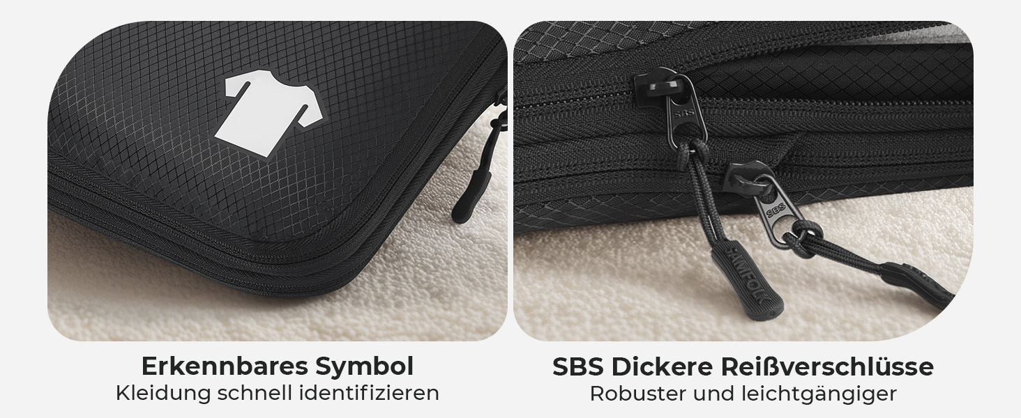 Набір кубиків-органайзерів для валізи (8 шт.) - кубики для подорожей, компресійні мішки, водонепроникні, чорні