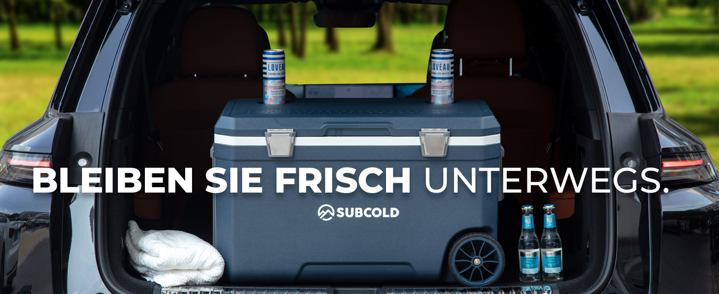 Subcold MOBI Rollkühlbox 70L: Ізольована сумка-холодильник на колесах для подорожей, авто, кемпінгу. PU-ізоляція, синій колір