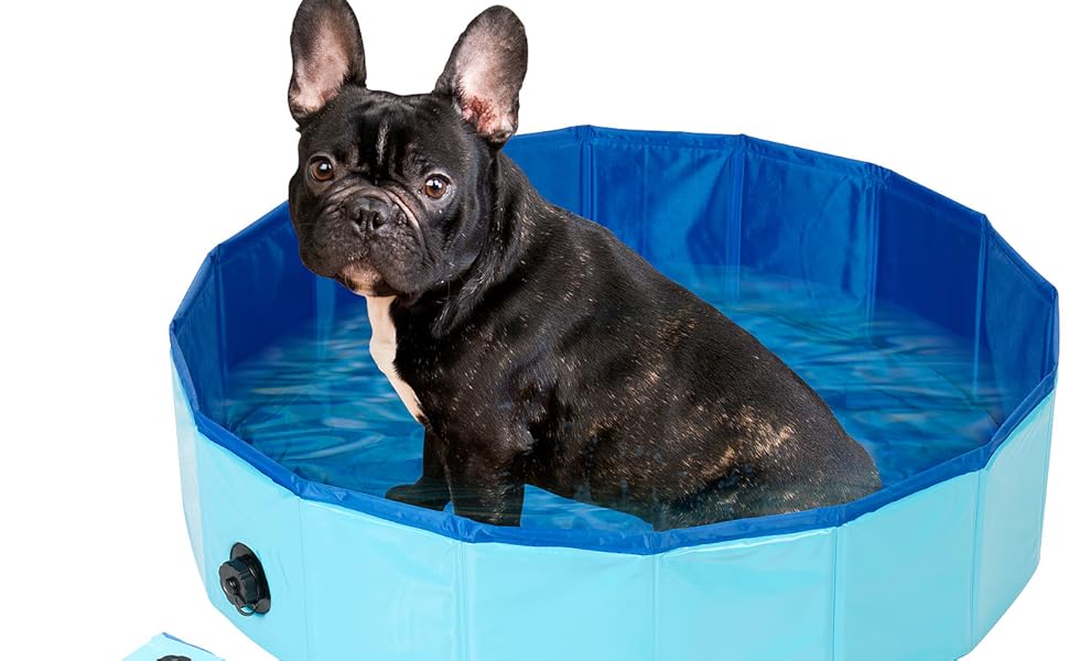 Складаний собачий басейн з неслизьким дном та зливним клапаном, 80 x 20 см
