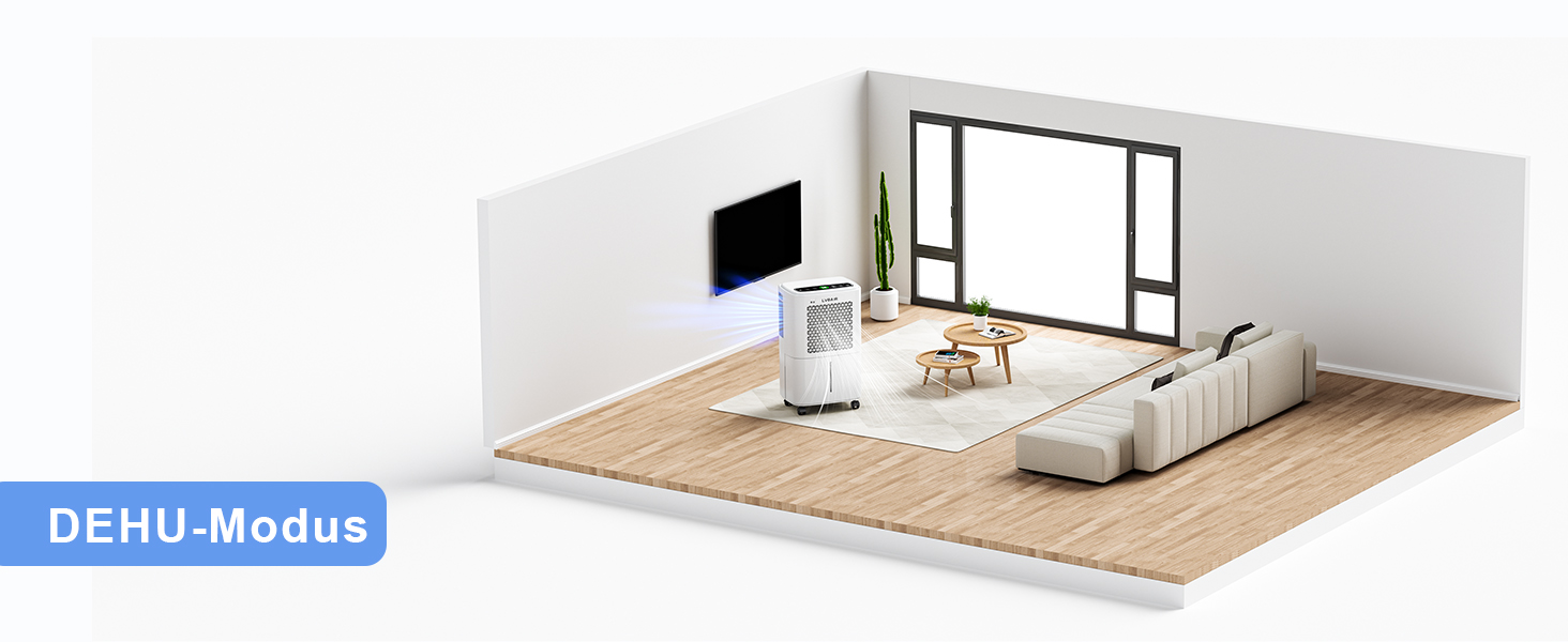 Електричний осушувач повітря 12л/день для 25м²/122м³ – потужне осушення, бак 2л, постійний дренаж, тиха робота, для спальні, підвалу, вітальні