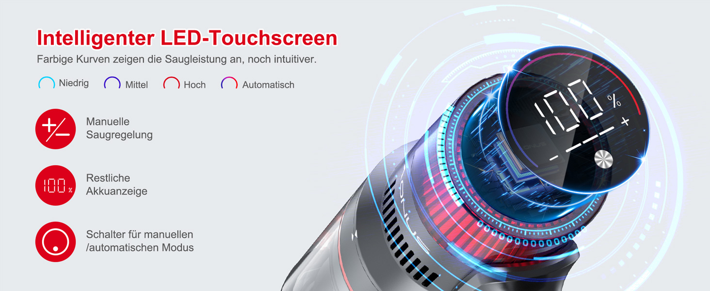 Акумуляторний пилосос Aonus A9 Pro, пластиковий, червоний, 500 Вт, об'єм 1 літр, 60 дБ