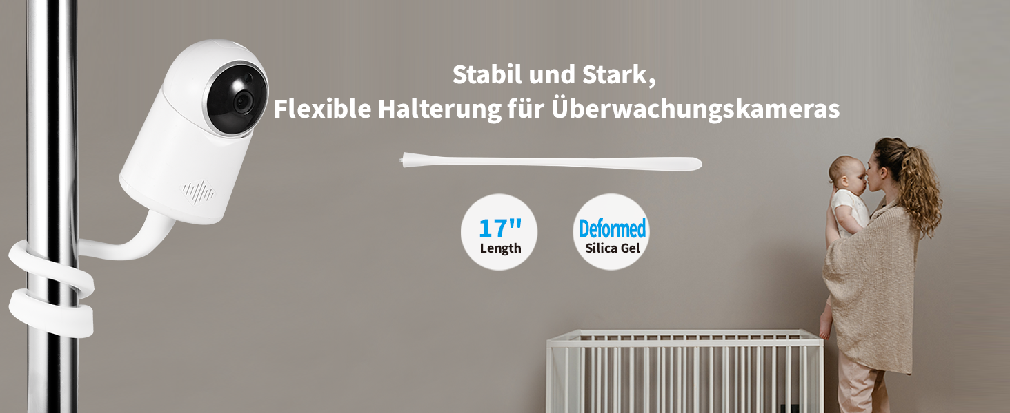 Дзеркало-тримач для дитячого монітора Lonnky 7.1' - сумісний з Vtech, Eufy, ANMEATE та іншими моделями, гнучкий кріплення для ліжечка та стіни, без інструментів