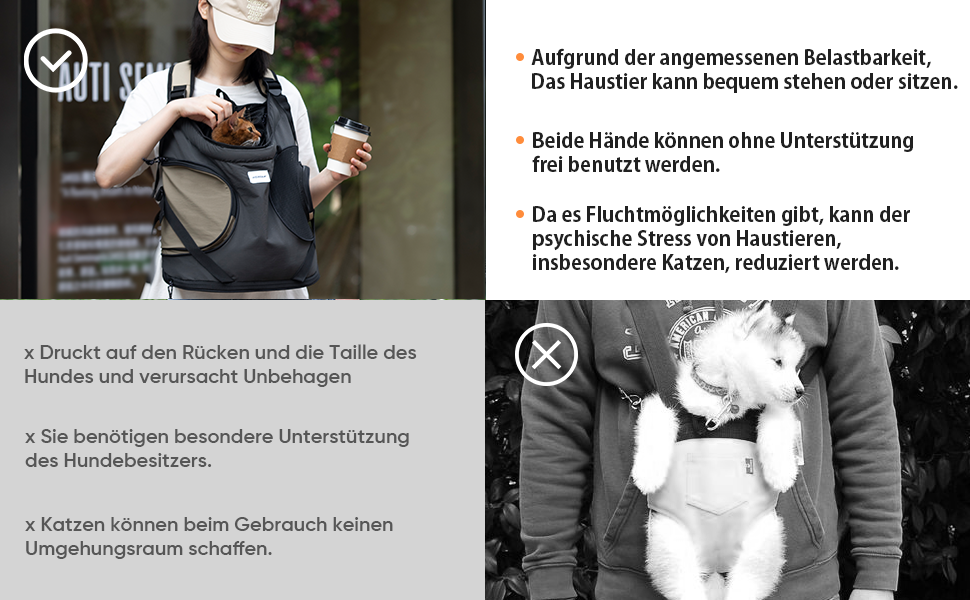 Рюкзак для собак та котів, рюкзак-переноска для маленьких та середніх собак та котів до 8.5 кг, чорний, дихаючий та зручний, для подорожей та активного відпочинку