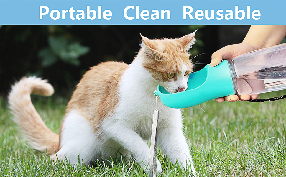 Складана пляшка для води для собак, 550 мл, непротікаюча, портативний диспенсер для води та корму для тварин, для прогулянок, походів, подорожей (550 мл, блакитна)