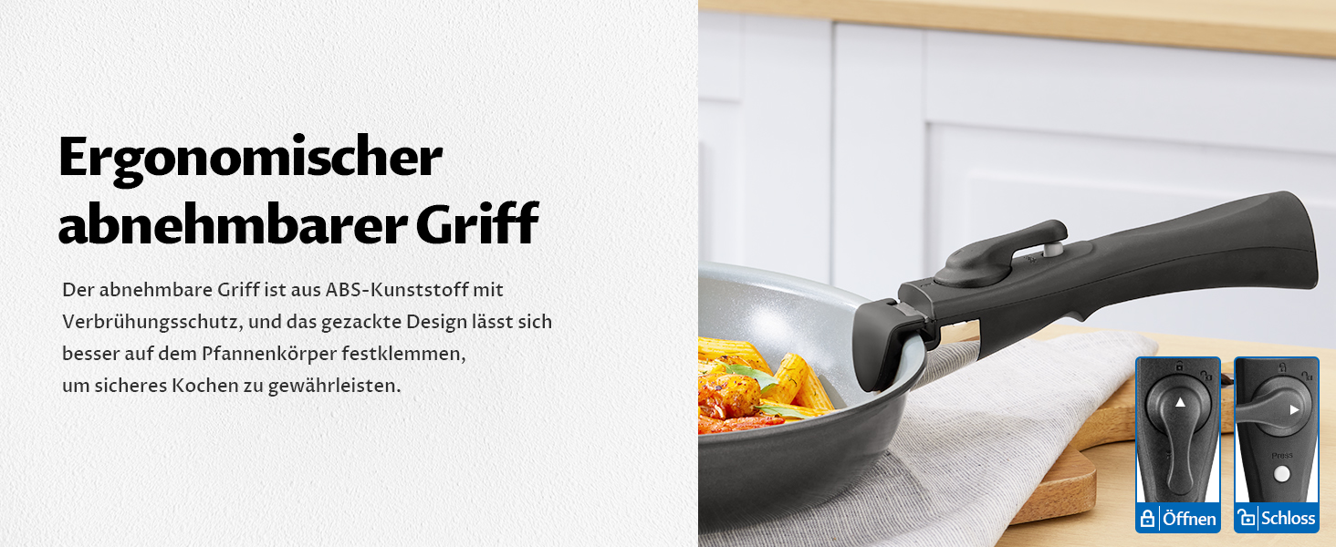 BEZIA Набір каструль та сковорідок з керамічним покриттям, 10 предметів, антипригарне покриття, здорове приготування їжі, для індукційних плит, складений для кемпінгу, сумісний з усіма типами плит, духовка, сірий колір