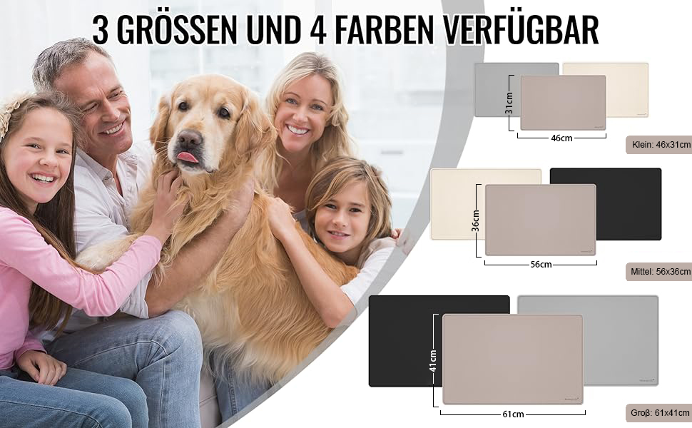 Підкладка під миску для котів та собак MateeyLife, силіконова, нековзна, водовідштовхувальна, 56x36 см, сіро-коричнева